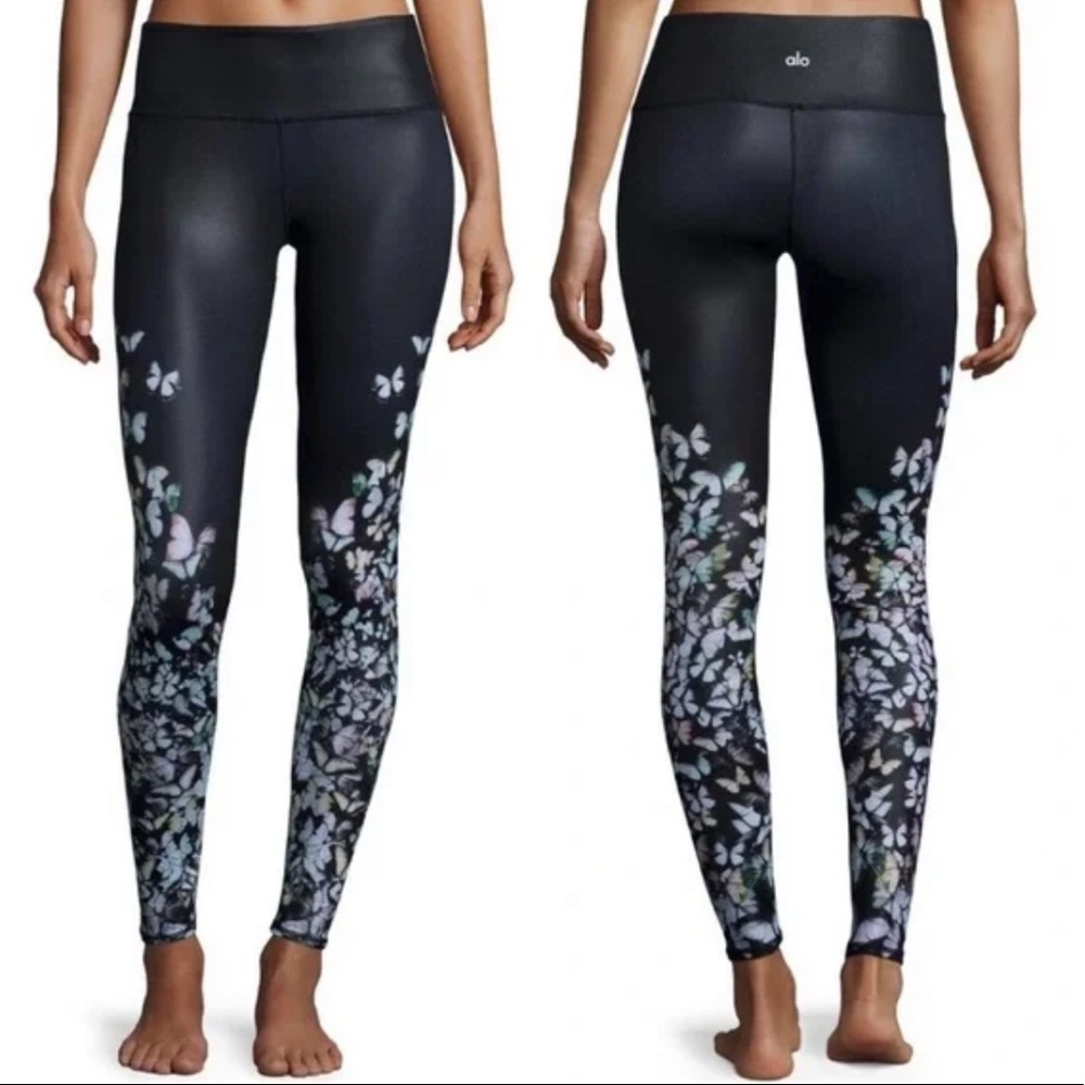 Alo Yoga Airbrush Butterfly-Print Sport Leggings